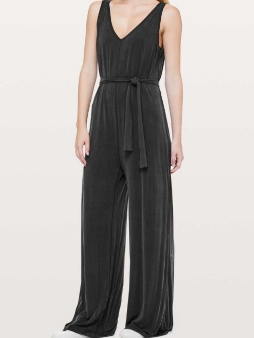 Lululemon Principal Dancer Jumpsuit - Romper Black Wide Leg Flowy Draped *Rare* - Picture 2 of 14